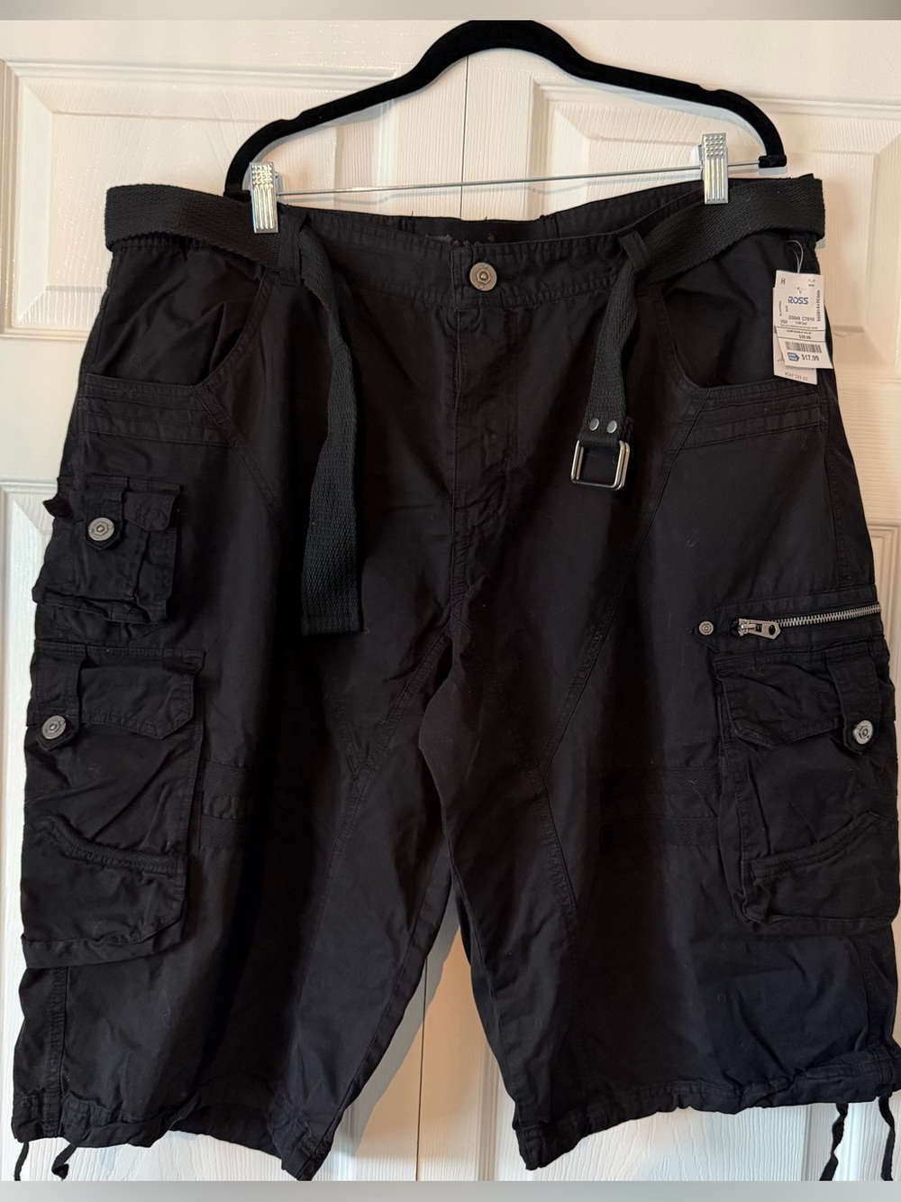 Black Cargo Shorts for Men - Utility Pocket Design